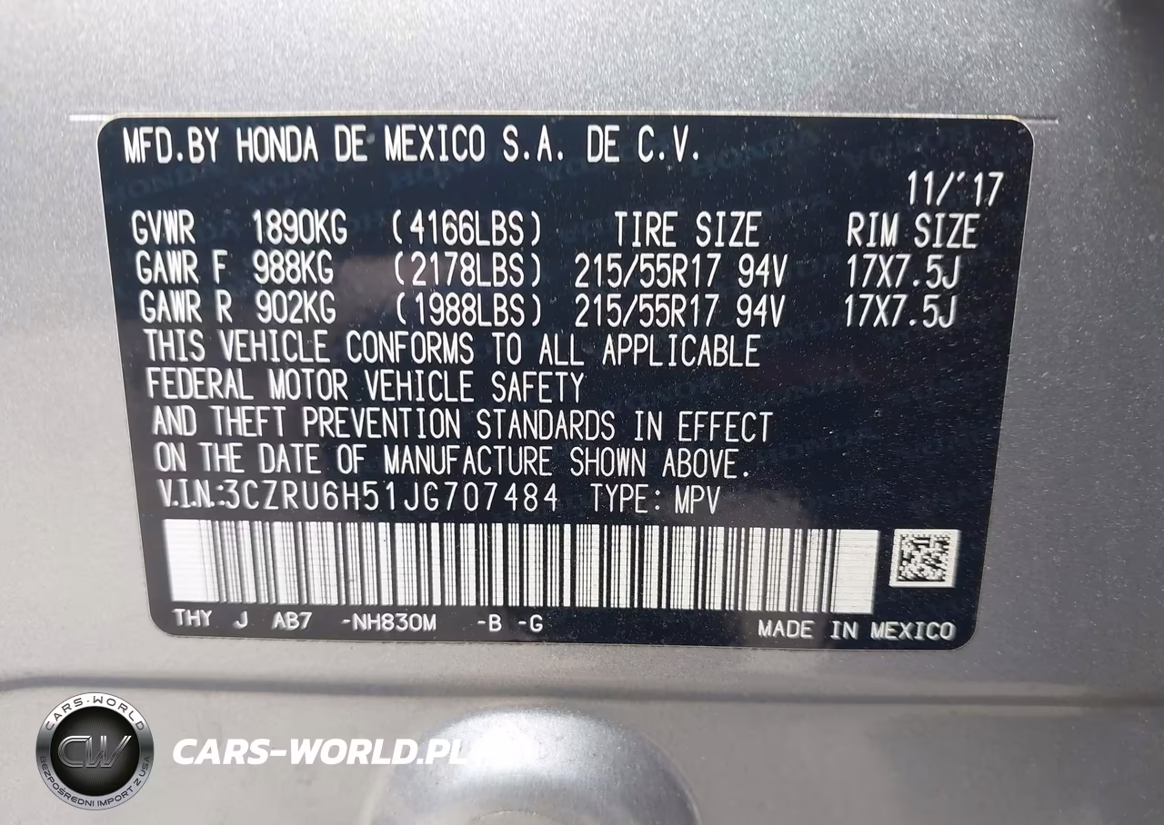 2018 Honda Hr-V Ex VIN:3CZRU6H51JG707484 - 9