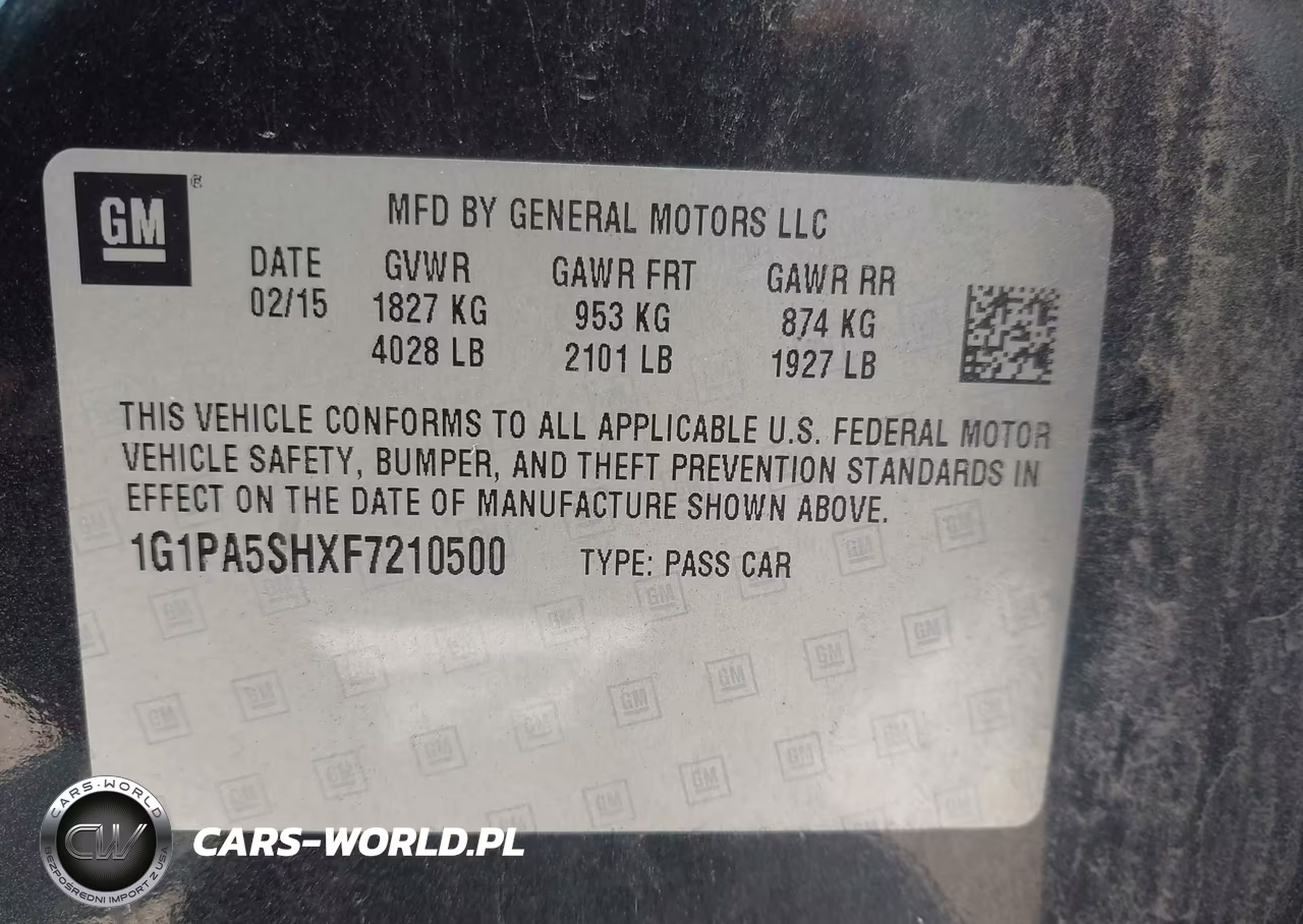 2015 Chevrolet Cruze Ls Auto VIN:1G1PA5SHXF7210500 - 9