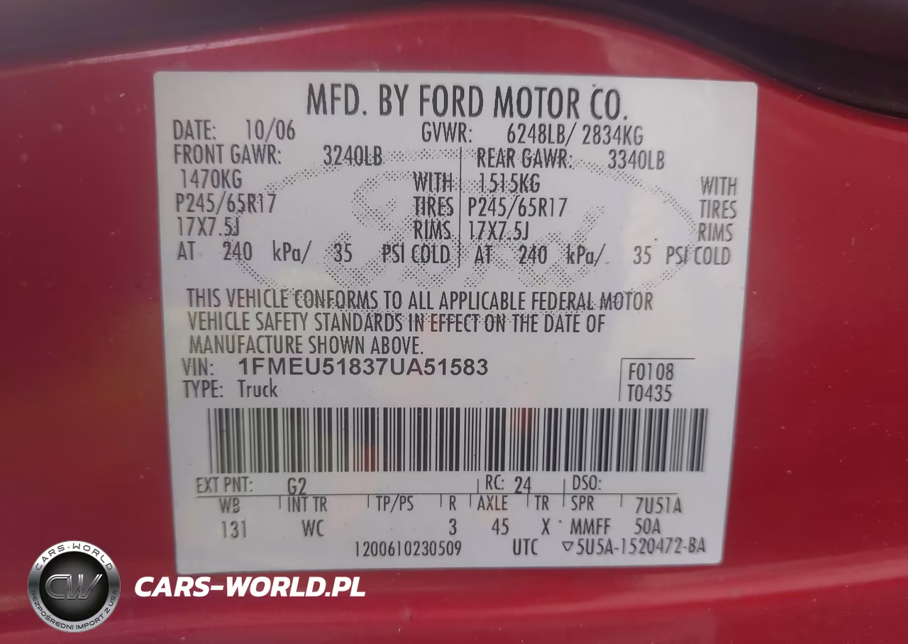 2007 Ford Explorer Sport Trac Xlt VIN:1FMEU51837UA51583 - 9