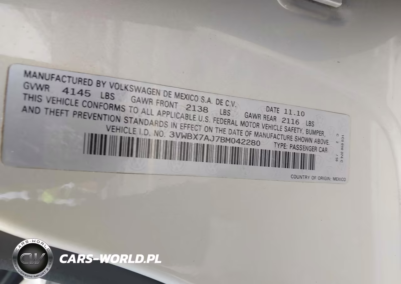 2011 Volkswagen Jetta 2.5L Se VIN:3VWBX7AJ7BM042280 - 9