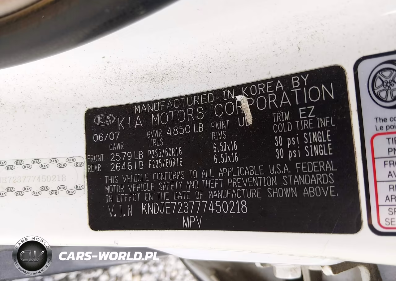 2007 Kia Sportage Ex V6 VIN:KNDJE723777450218 - 9