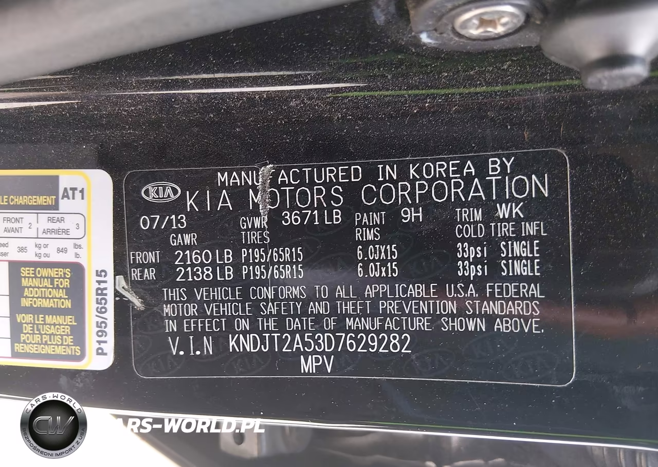 2013 Kia Soul VIN:KNDJT2A53D7629282 - 9