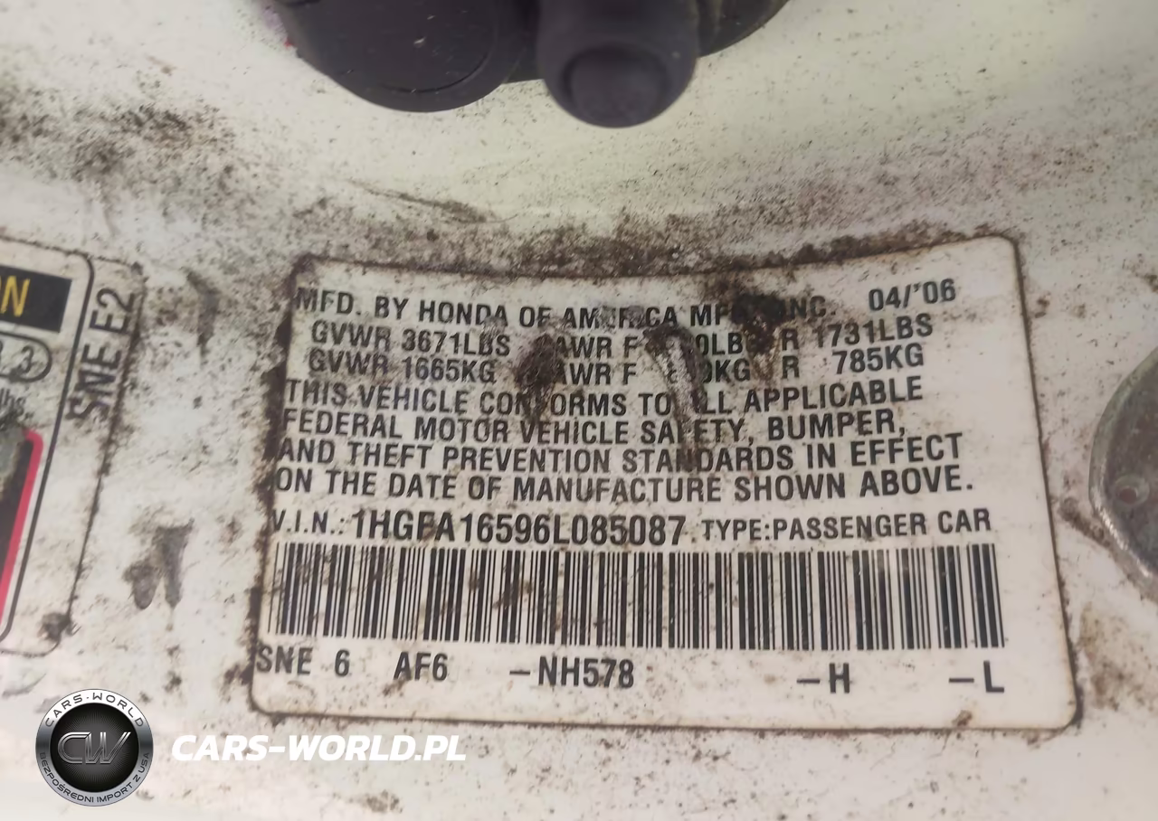2006 Honda Civic Lx VIN:1HGFA16596L085087 - 9