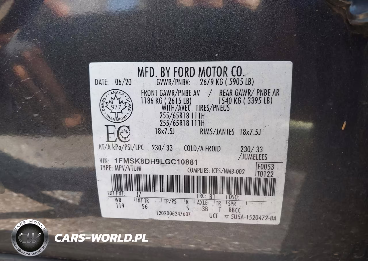 2020 Ford Explorer Xlt VIN:1FMSK8DH9LGC10881 - 9