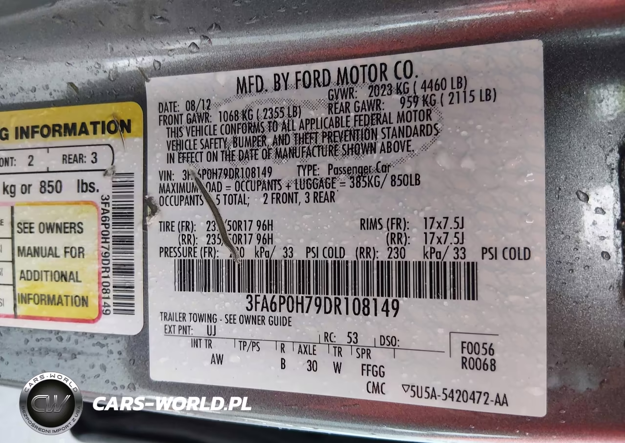 2013 Ford Fusion Se VIN:3FA6P0H79DR108149 - 9