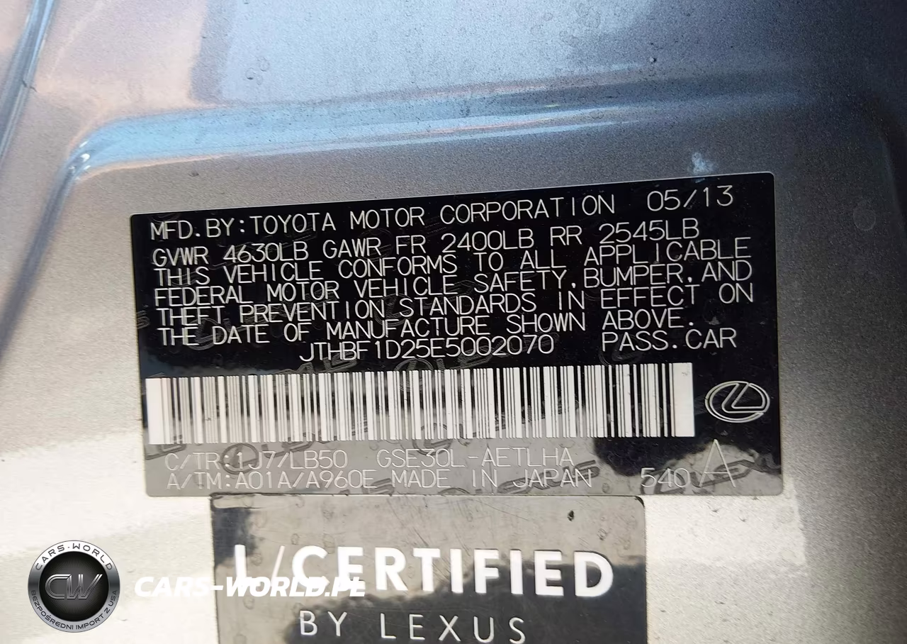 2014 Lexus Is 250 VIN:JTHBF1D25E5002070 - 9