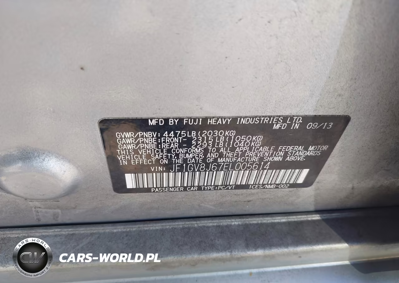 2014 Subaru Impreza Wrx Sti VIN:JF1GV8J67EL005614 - 9