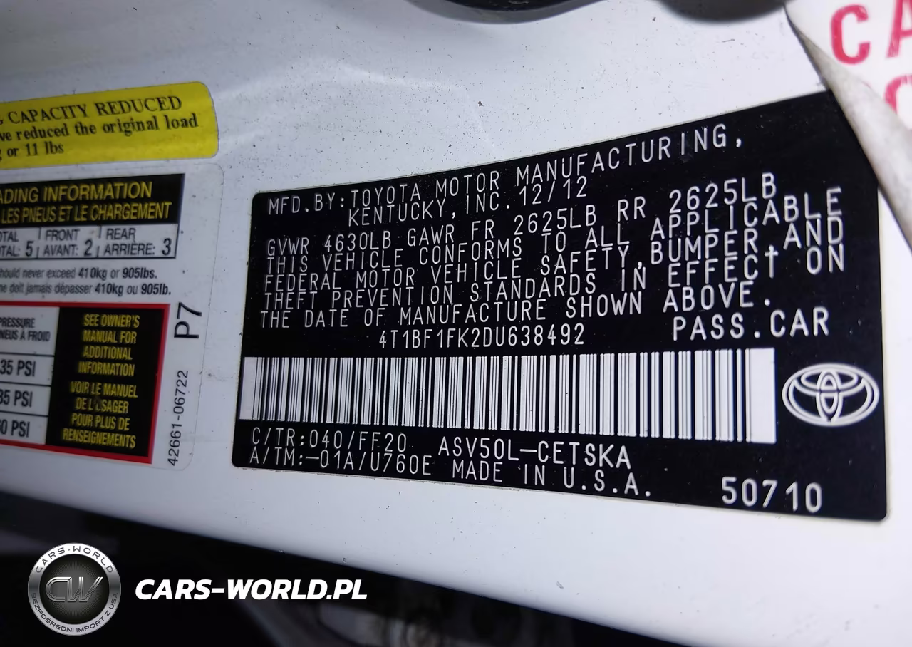 2013 Toyota Camry Se VIN:4T1BF1FK2DU638492 - 9