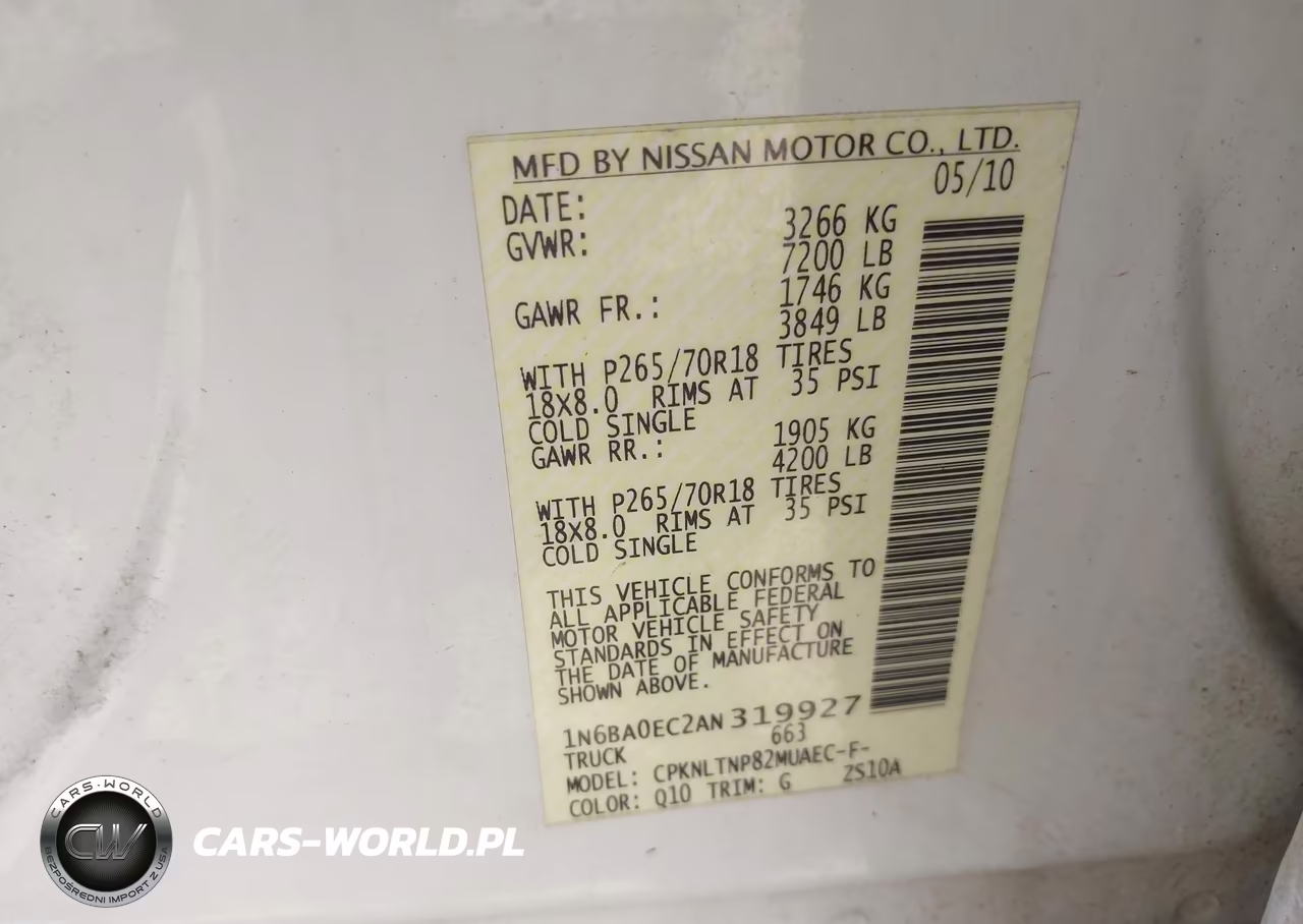 2010 Nissan Titan Se VIN:1N6BA0EC2AN319927 - 9