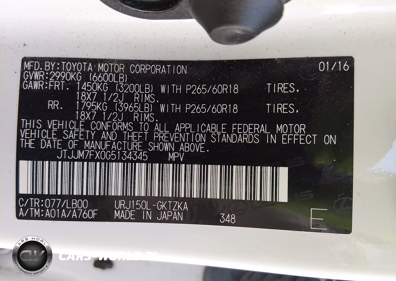 2016 Lexus Gx 460 Luxury VIN:JTJJM7FX0G5134345 - 9