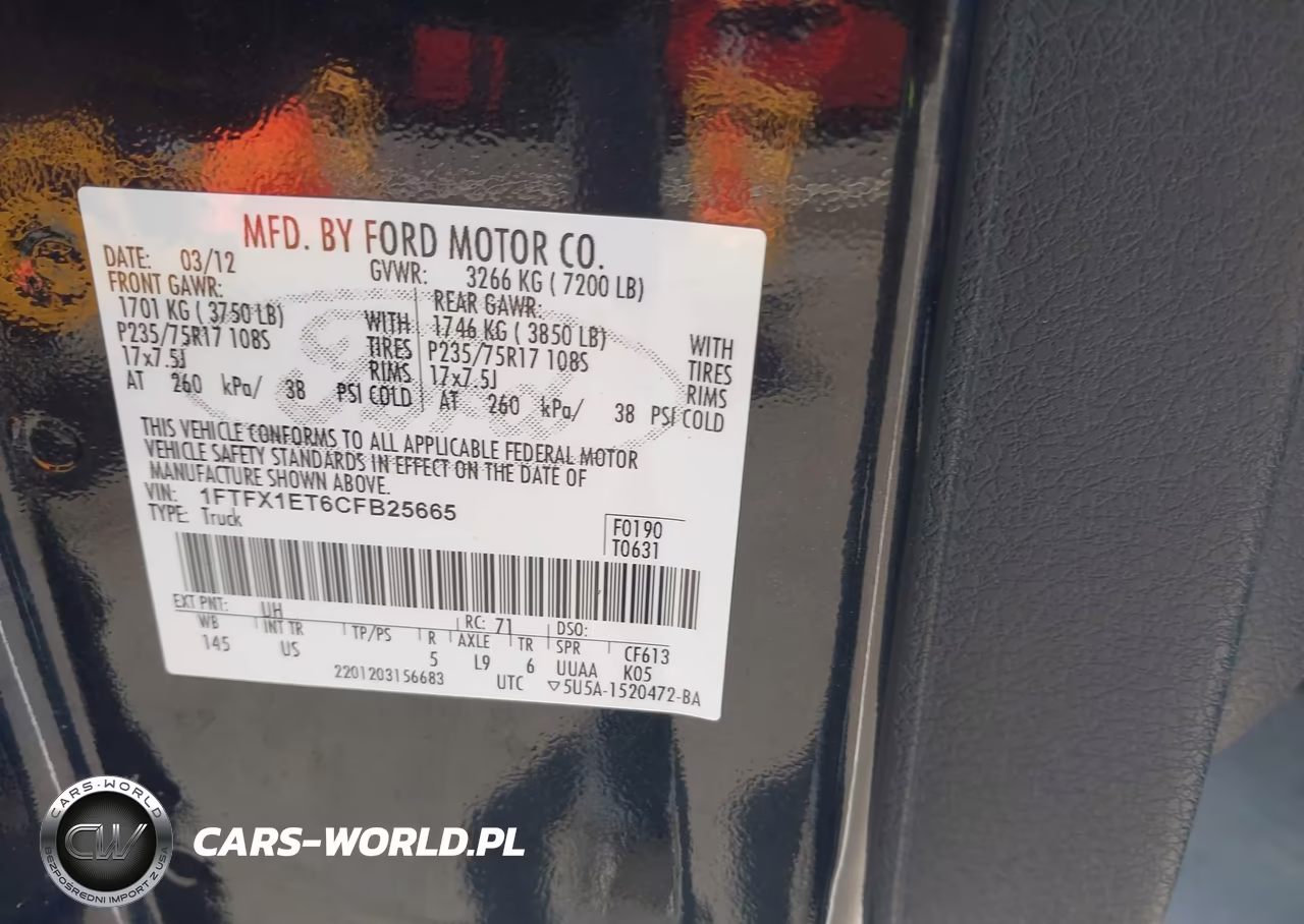 2012 Ford F-150 Fx4-Lariat-Xl-Xlt VIN:1FTFX1ET6CFB25665 - 9