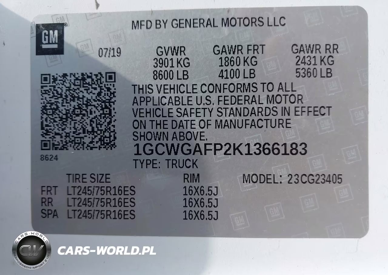 2019 Chevrolet Express 2500 Work Van VIN:1GCWGAFP2K1366183 - 9