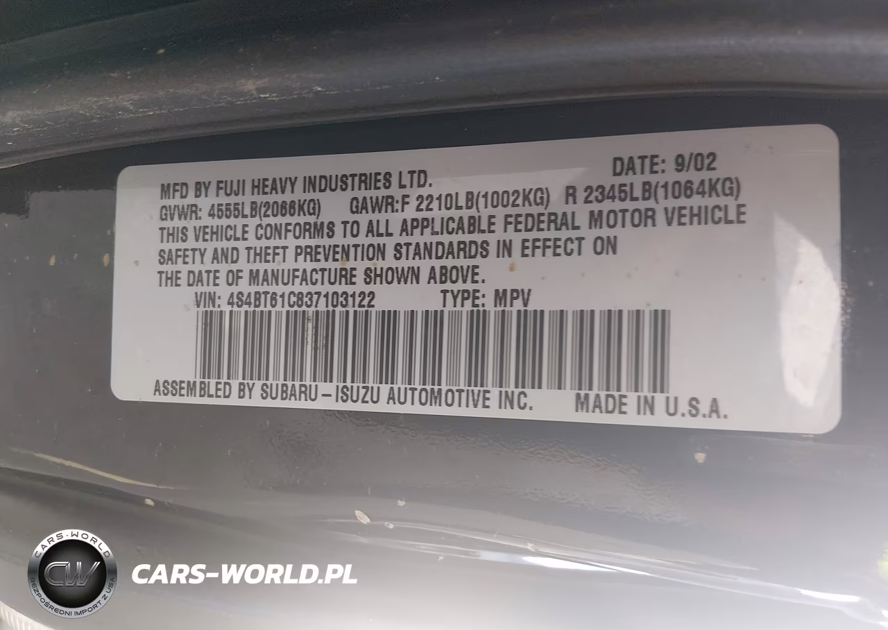 2003 Subaru Baja VIN:4S4BT61C837103122 - 9