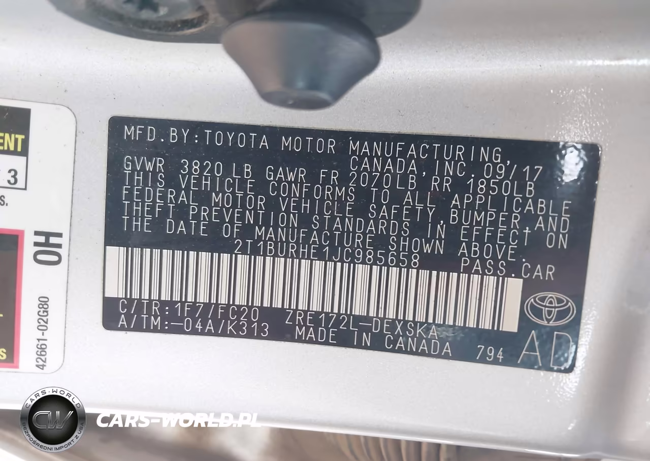2018 Toyota Corolla Se VIN:2T1BURHE1JC985658 - 9