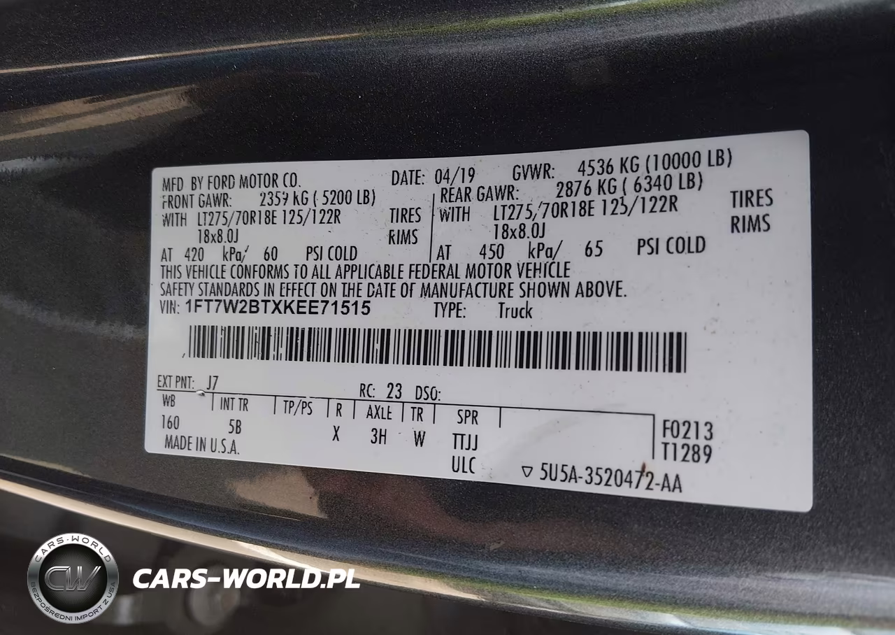 2019 Ford F-250 Lariat VIN:1FT7W2BTXKEE71515 - 9