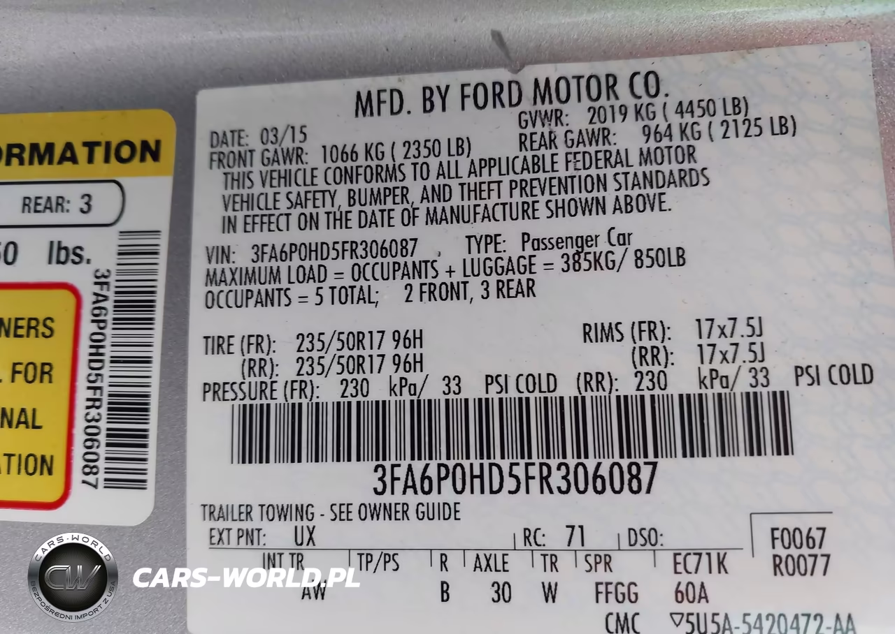 2015 Ford Fusion Se VIN:3FA6P0HD5FR306087 - 9