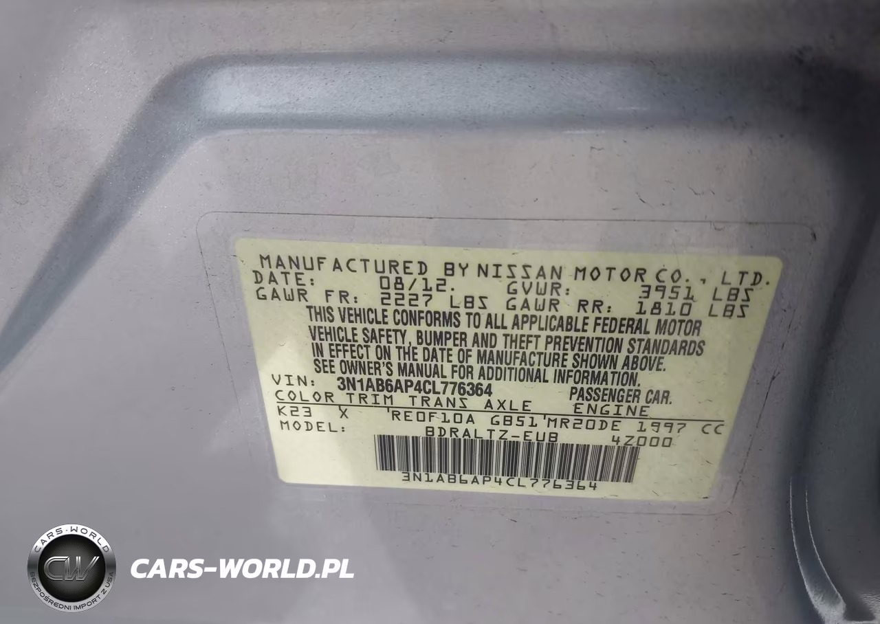 2012 Nissan Sentra 2.0 S VIN:3N1AB6AP4CL776364 - 9