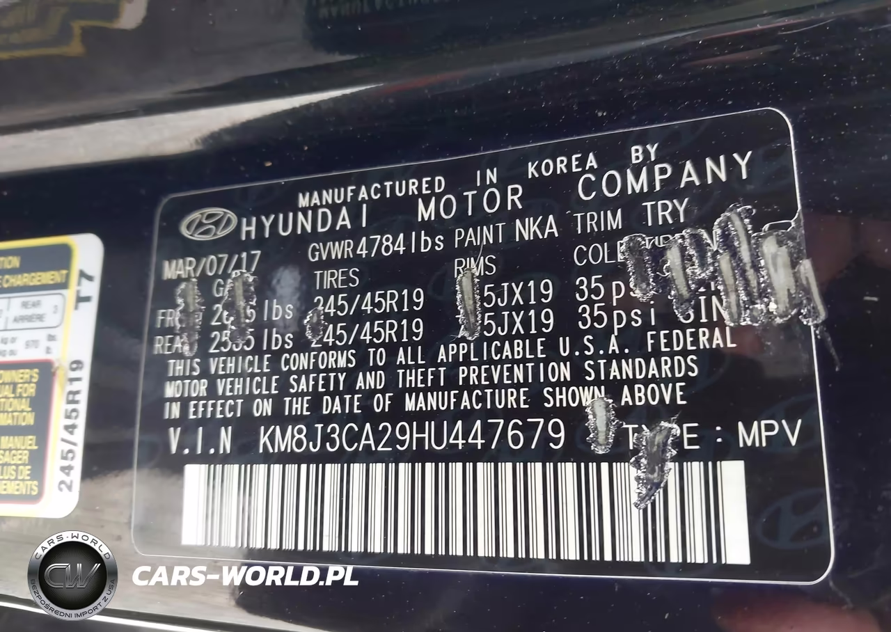 2017 Hyundai Tucson Sport VIN:KM8J3CA29HU447679 - 9