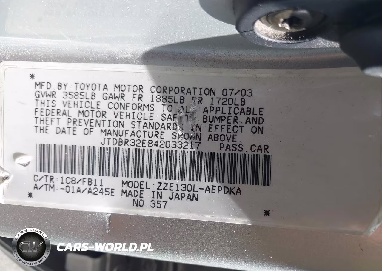 2004 Toyota Corolla Ce VIN:JTDBR32E842033217 - 9