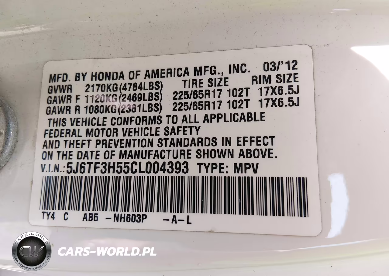 2012 Honda Crosstour 2.4 Ex-L VIN:5J6TF3H55CL004393 - 9