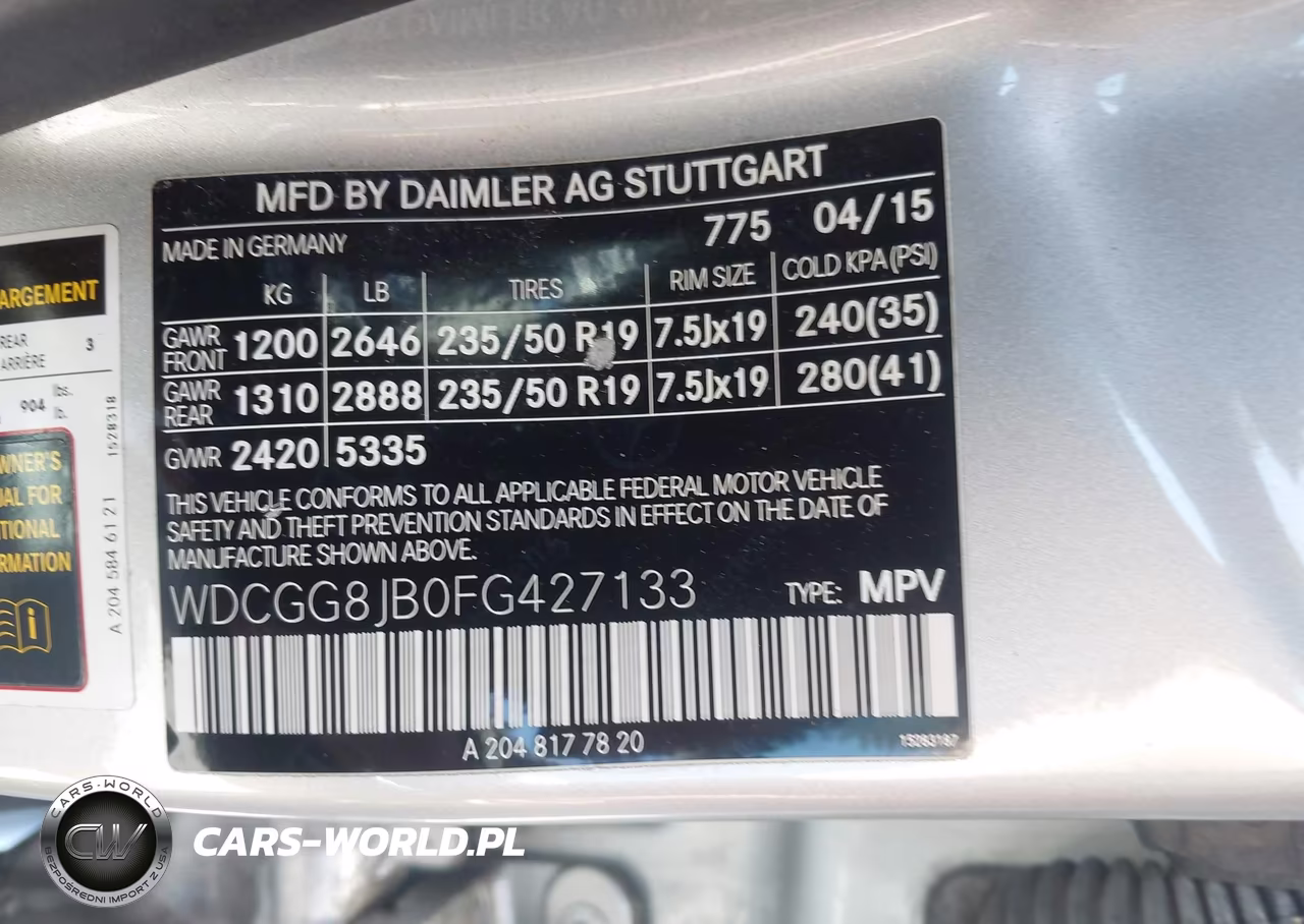 2015 Mercedes-Benz Glk 350 4Matic VIN:WDCGG8JB0FG427133 - 9