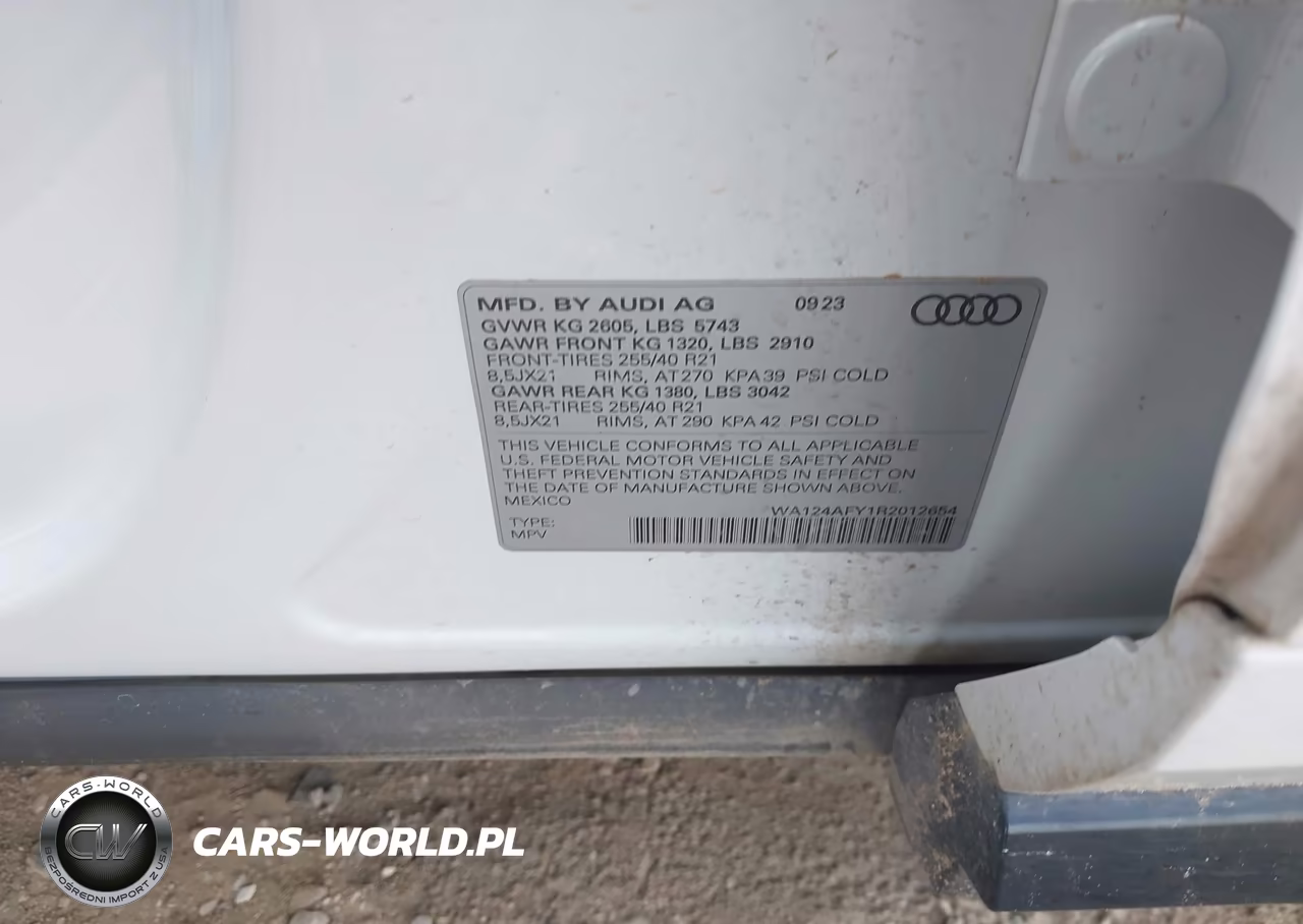 2024 Audi Sq5 Sportback Premium Plus Tfsi Quattro Tiptronic VIN:WA124AFY1R2012654 - 9