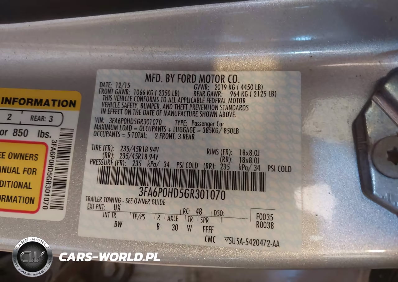2016 Ford Fusion Se VIN:3FA6P0HD5GR301070 - 9