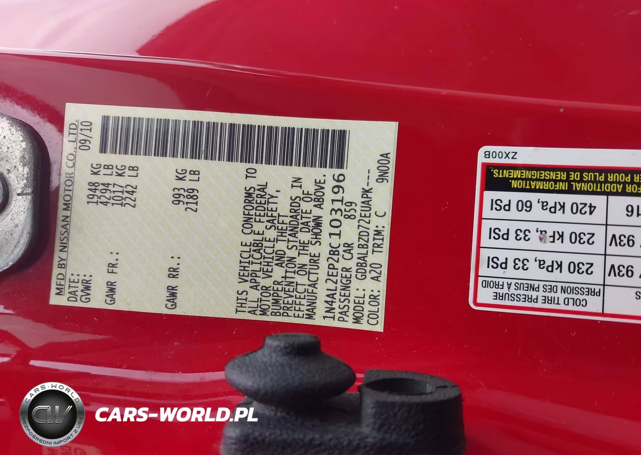 2011 Nissan Altima 2.5 S VIN:1N4AL2EP2BC103196 - 9