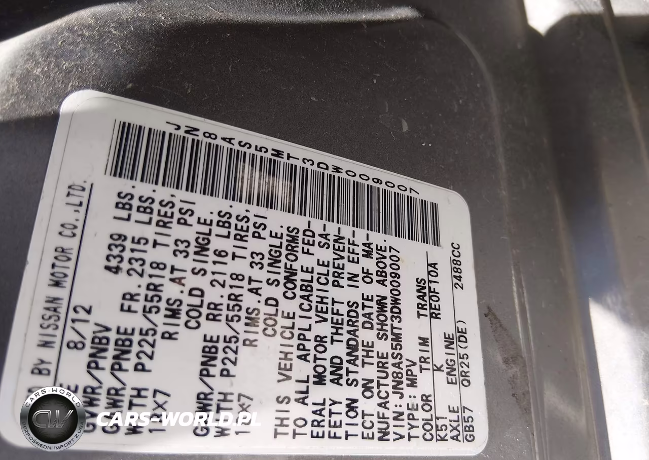 2013 Nissan Rogue Sv W-Sl Pkg VIN:JN8AS5MT3DW009007 - 9