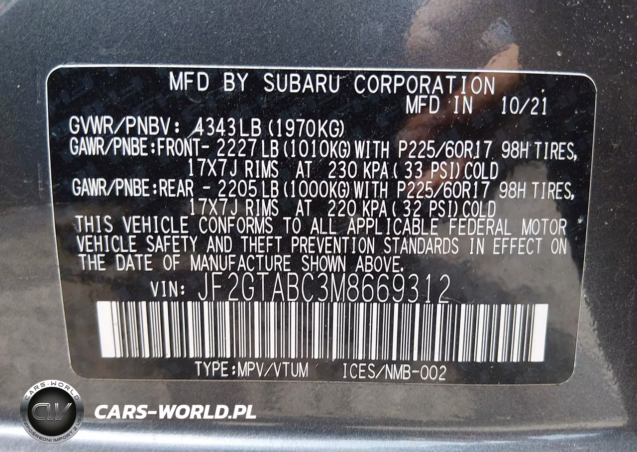 2021 Subaru Crosstrek VIN:JF2GTABC3M8669312 - 9