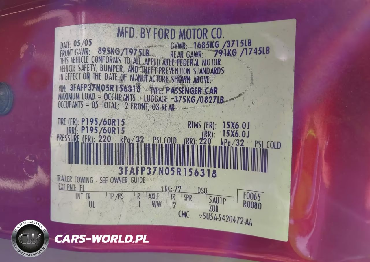 2005 Ford Focus Zx5 VIN:3FAFP37N05R156318 - 9