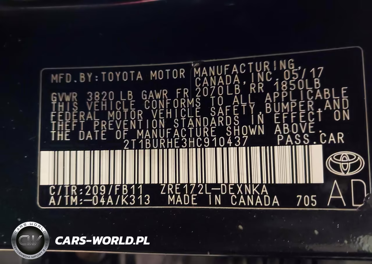 2017 Toyota Corolla Le VIN:2T1BURHE3HC910437 - 9