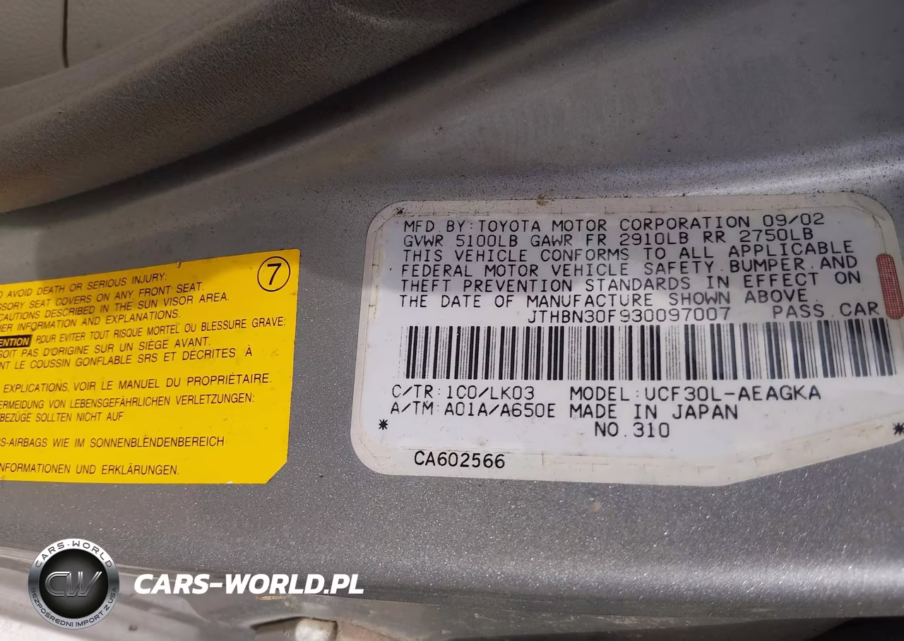 2003 Lexus Ls 430 VIN:JTHBN30F930097007 - 9