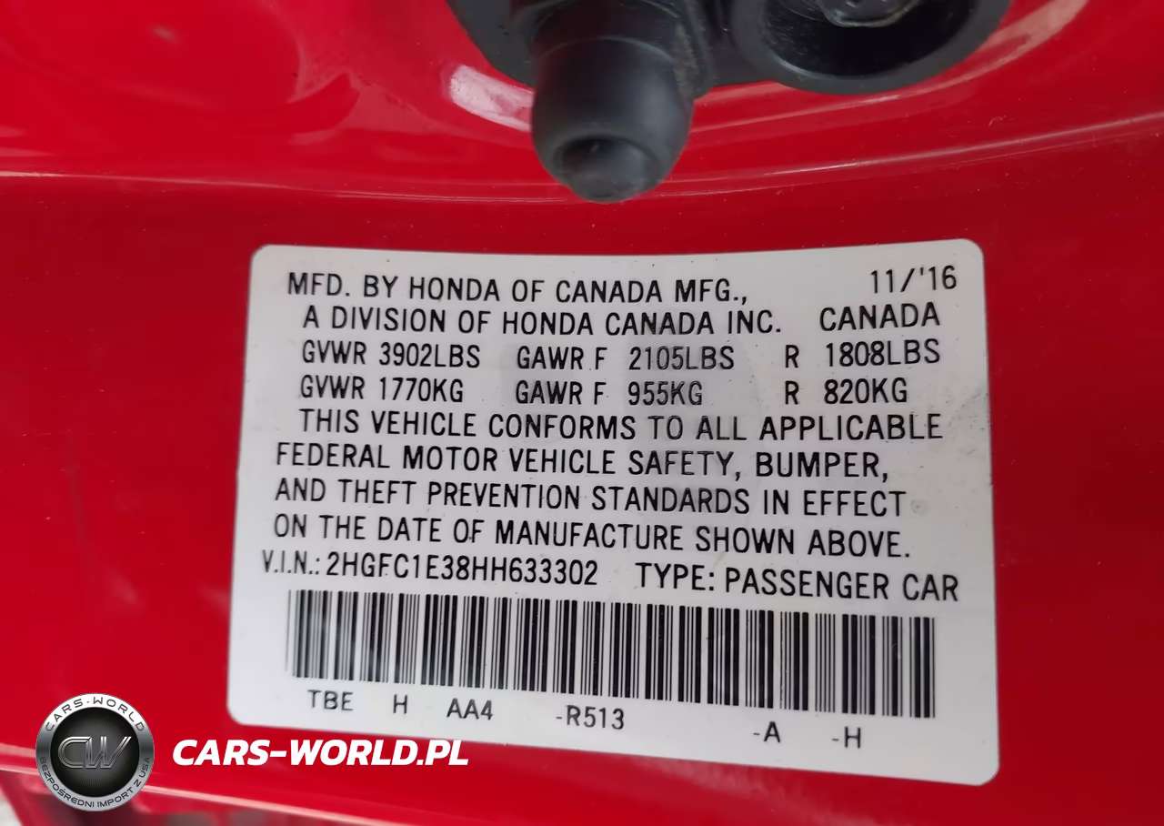 2017 Honda Civic Ex-T VIN:2HGFC1E38HH633302 - 9
