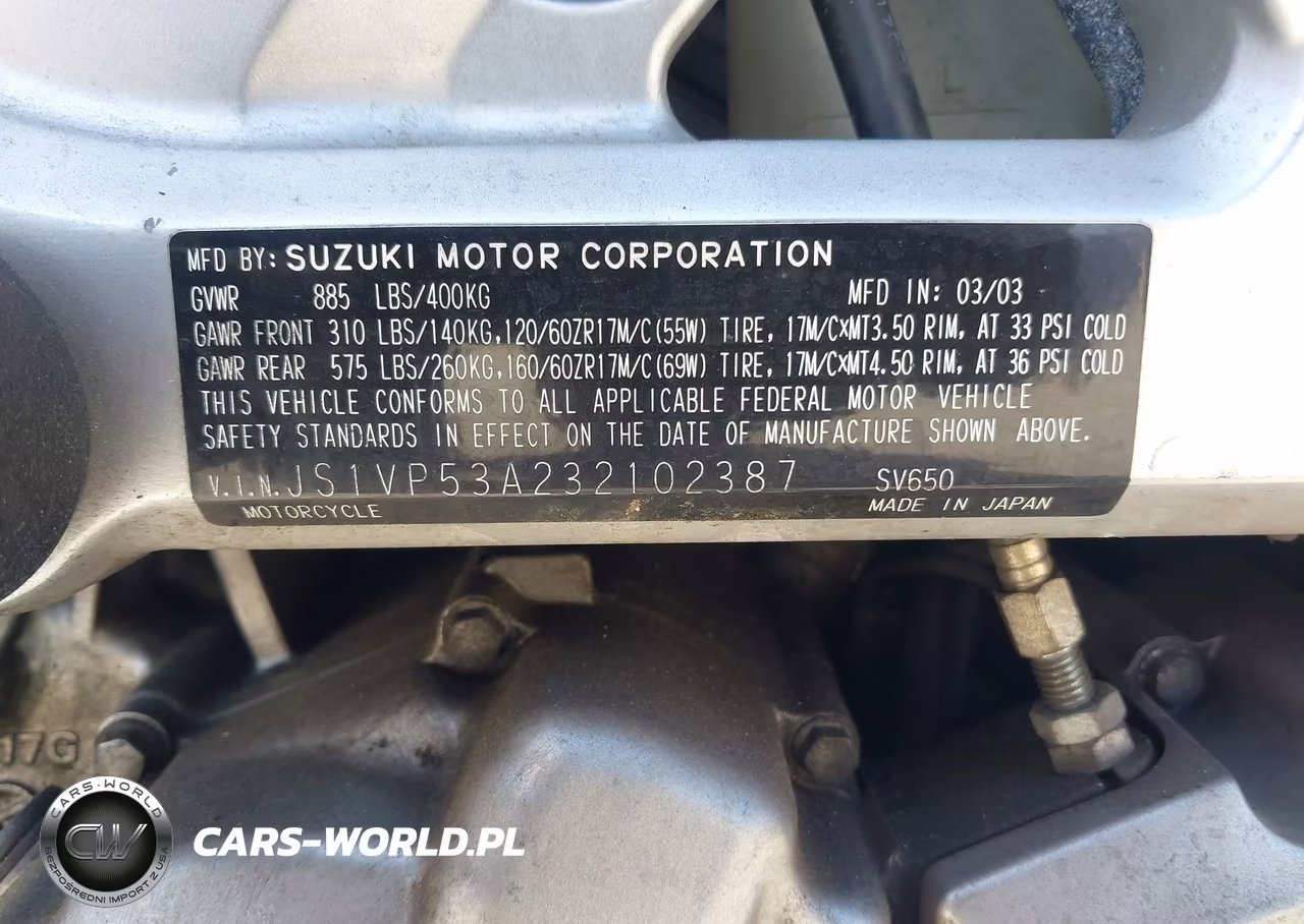 2003 Suzuki Sv650 VIN:JS1VP53A232102387 - 10
