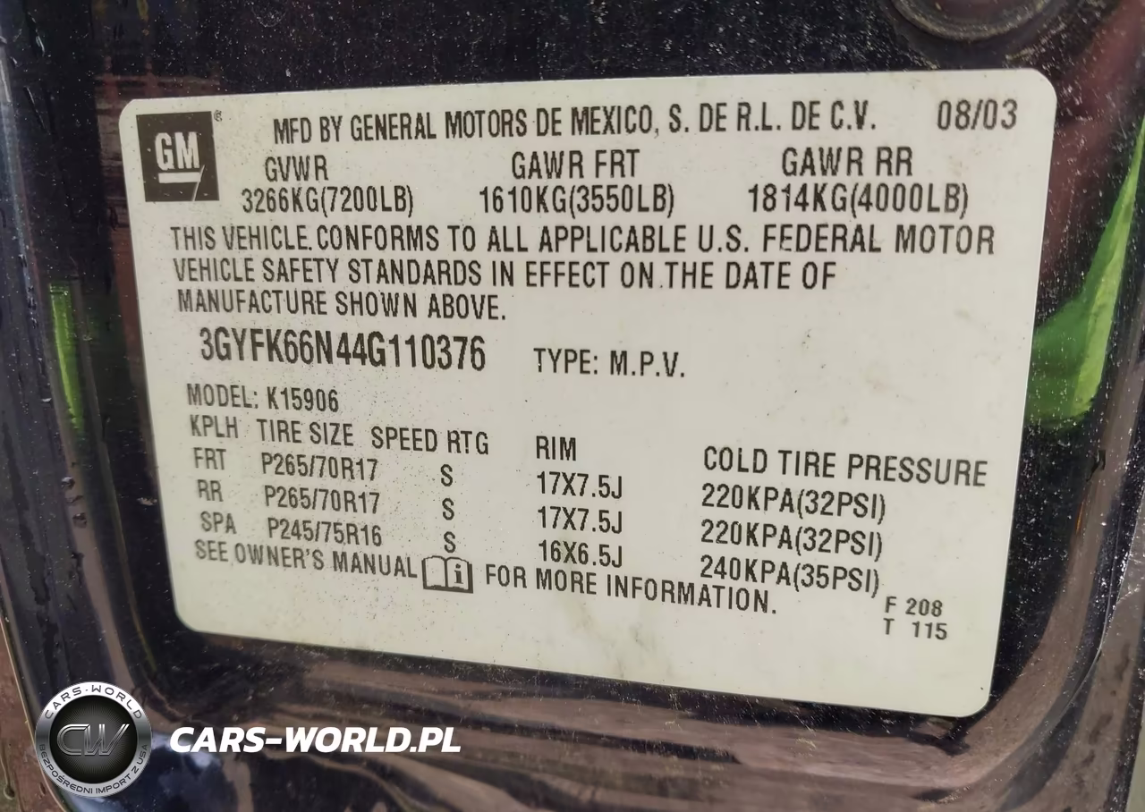 2004 Cadillac Escalade Esv Standard VIN:3GYFK66N44G110376 - 9