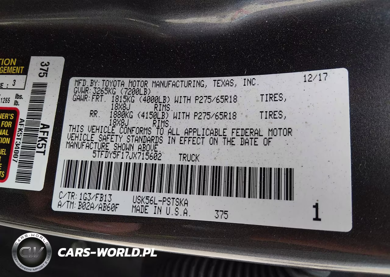 2018 Toyota Tundra Sr5 5.7L V8 VIN:5TFDY5F17JX715602 - 9