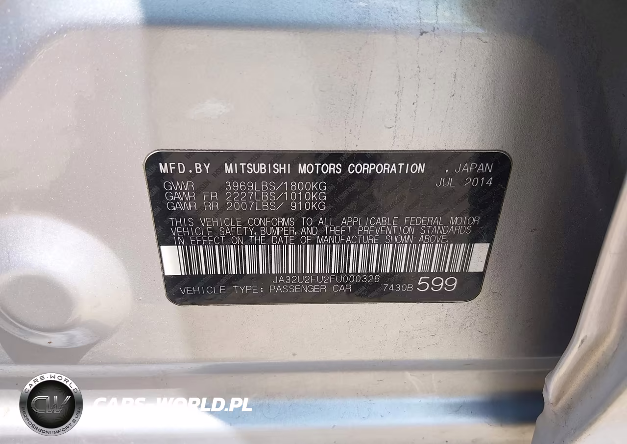 2015 Mitsubishi Lancer Es VIN:JA32U2FU2FU000326 - 9