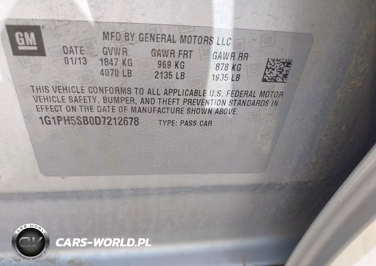2013 Chevrolet Cruze Eco Auto VIN:1G1PH5SB0D7212678 - 9