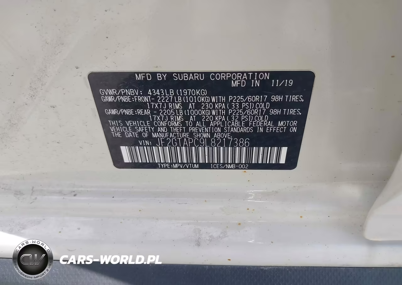 2020 Subaru Crosstrek Premium VIN:JF2GTAPC9L8217386 - 9