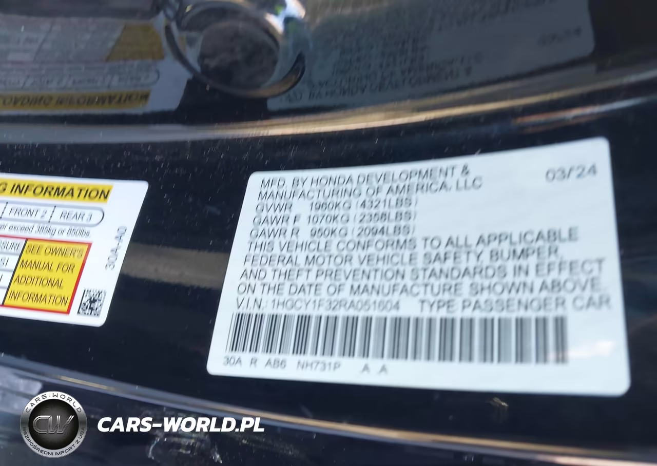 2024 Honda Accord Ex VIN:1HGCY1F32RA051604 - 9