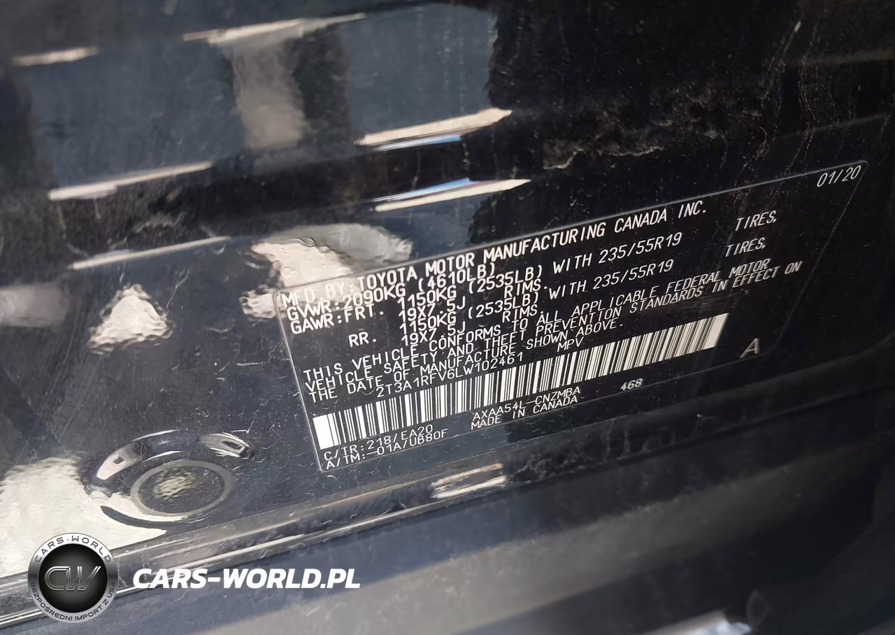 2020 Toyota Rav4 Xle Premium VIN:2T3A1RFV6LW102461 - 9