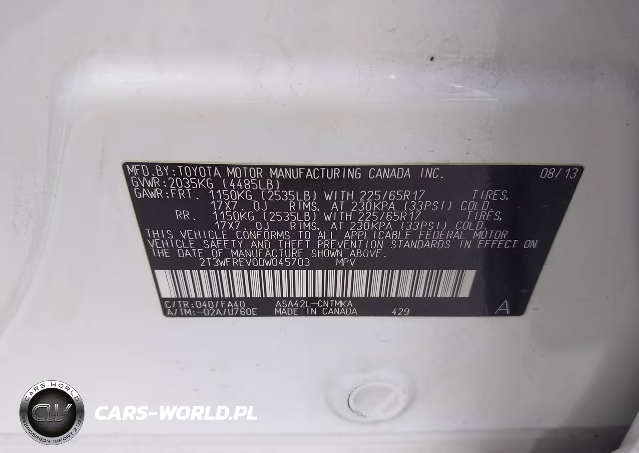 2013 Toyota Rav4 Xle VIN:2T3WFREV0DW045703 - 9