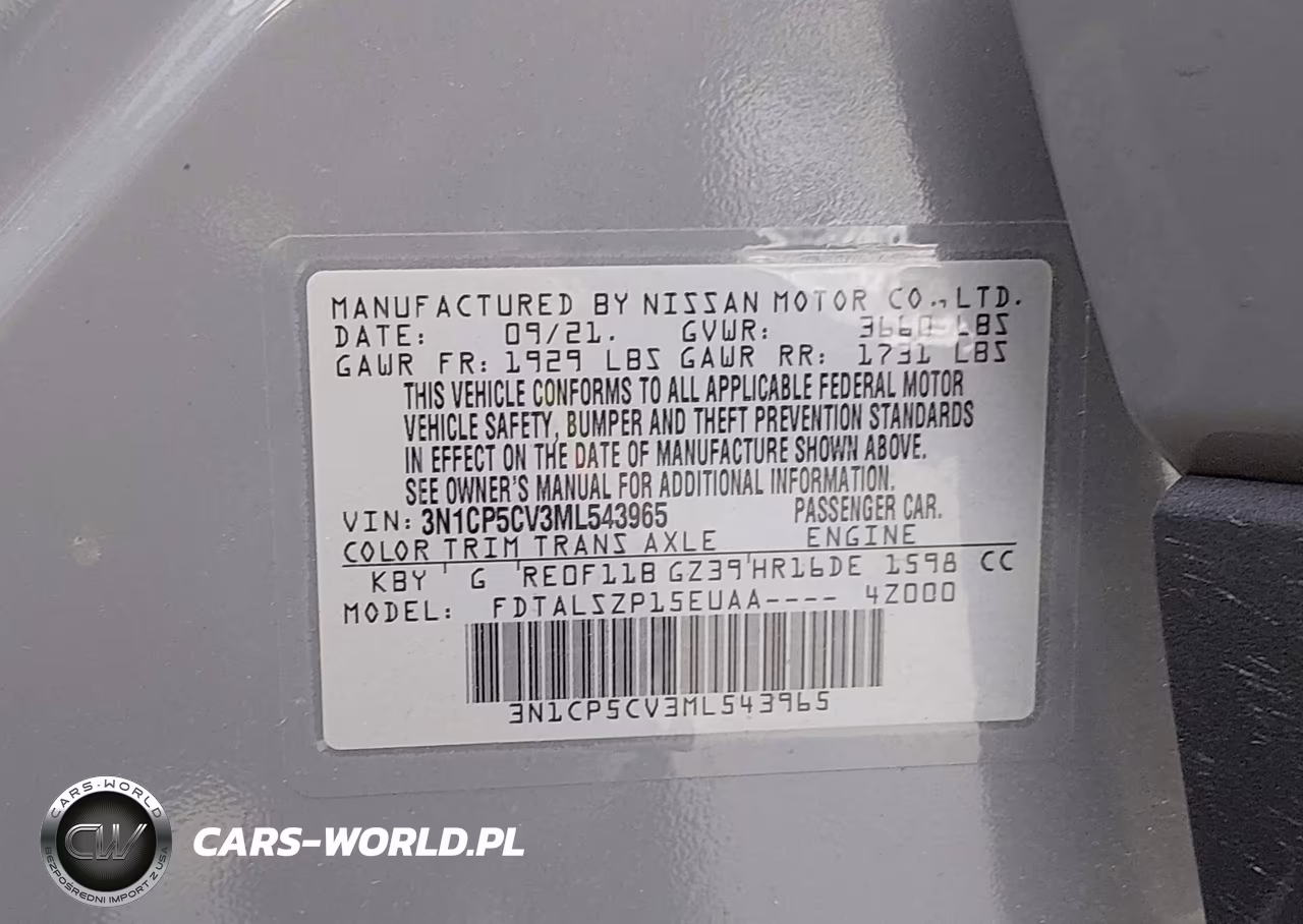 2021 Nissan Kicks Sv Xtronic Cvt VIN:3N1CP5CV3ML543965 - 9