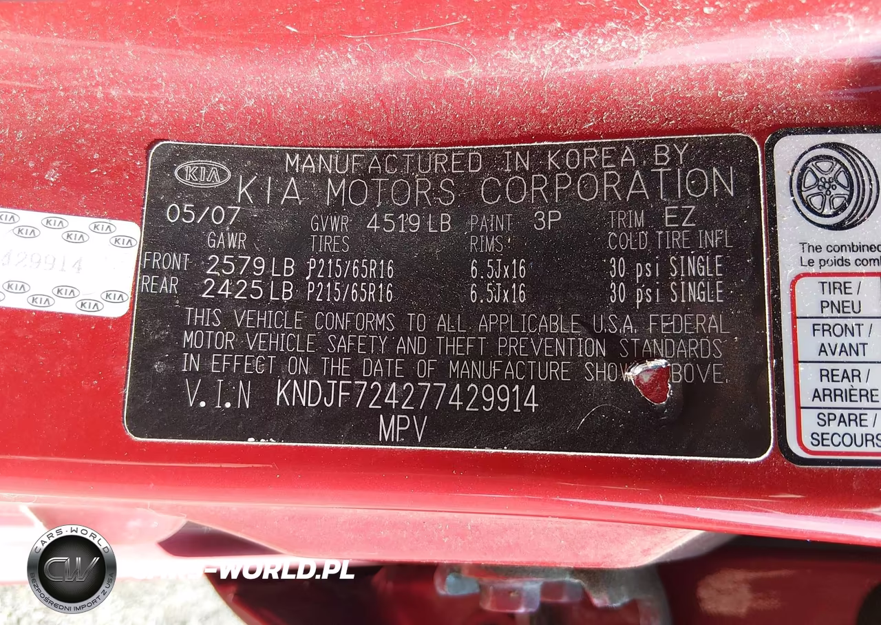2007 Kia Sportage Lx VIN:KNDJF724277429914 - 9