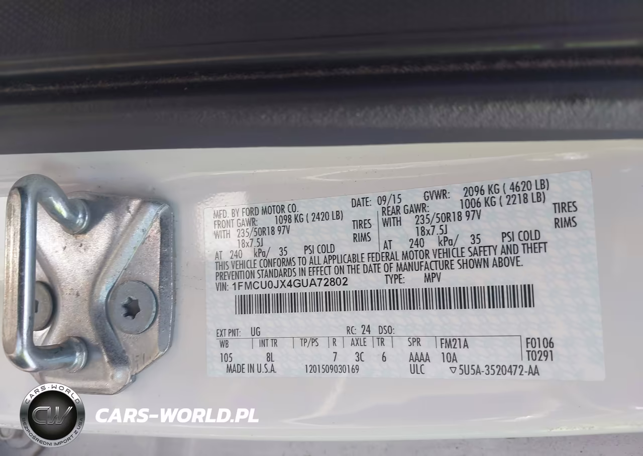 2016 Ford Escape Titanium VIN:1FMCU0JX4GUA72802 - 9