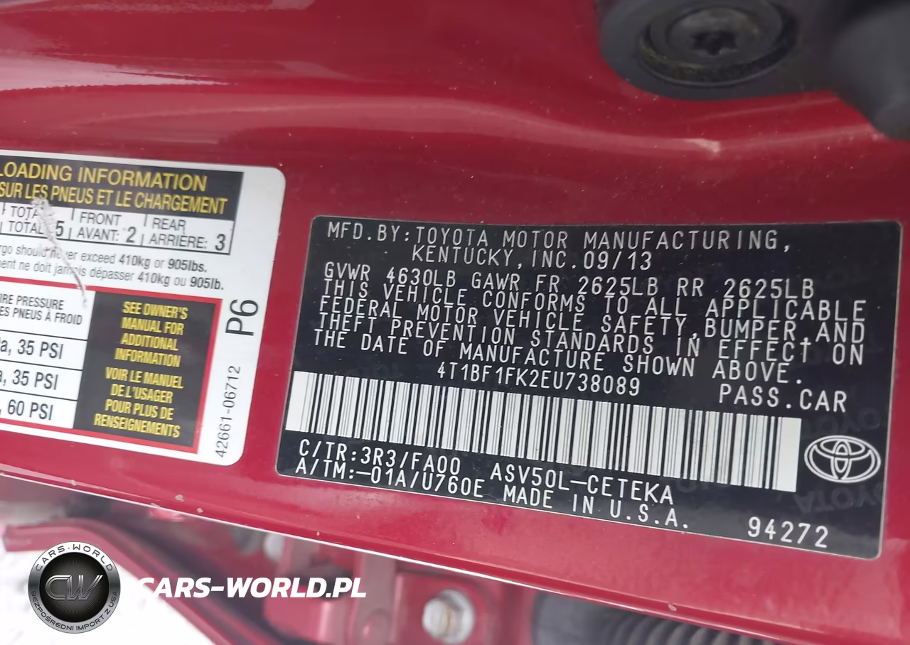 2014 Toyota Camry L VIN:4T1BF1FK2EU738089 - 9