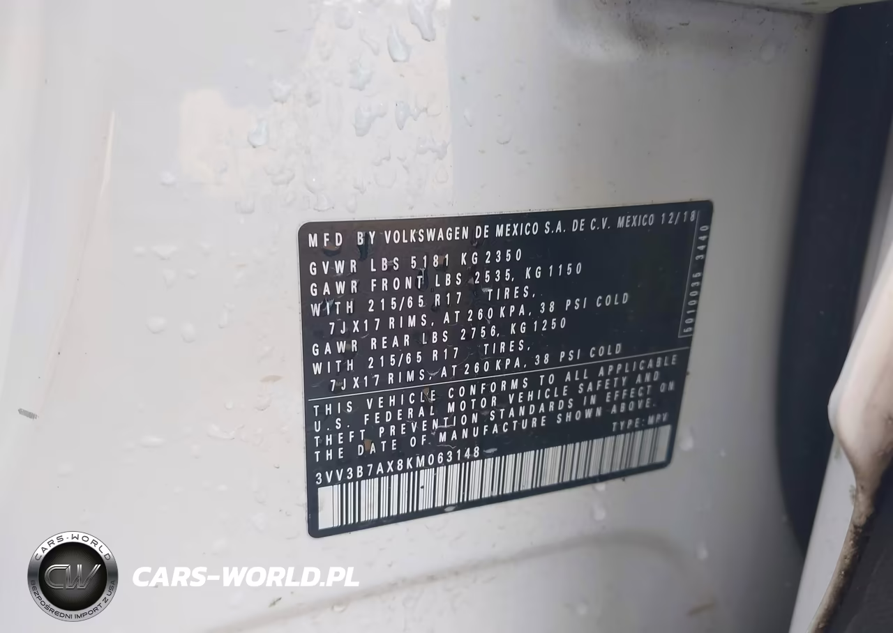 2019 Volkswagen Tiguan 2.0T Se-2.0T Sel-2.0T Sel R-Line-2.0T Sel R-Line Black VIN:3VV3B7AX8KM063148 - 9