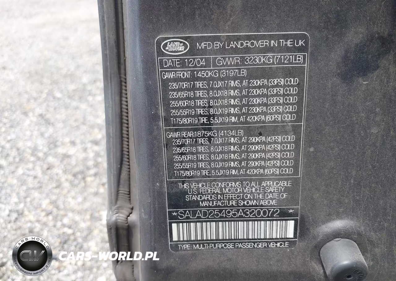 2005 Land Rover Lr3 Se VIN:SALAD25495A320072 - 9