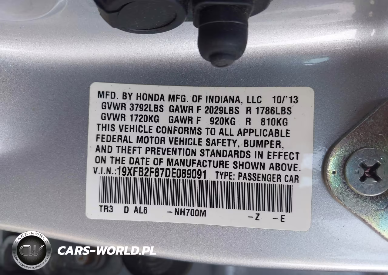 2013 Honda Civic Ex VIN:19XFB2F87DE089091 - 9